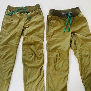 REI army green out door pants .  Sold as a set